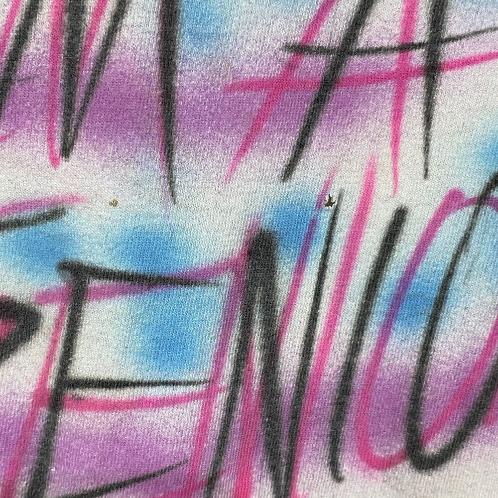 Vintage 80s Airbrush Tank Top Graffiti T shirt Senior Graduation Tee - Picture 6 of 10